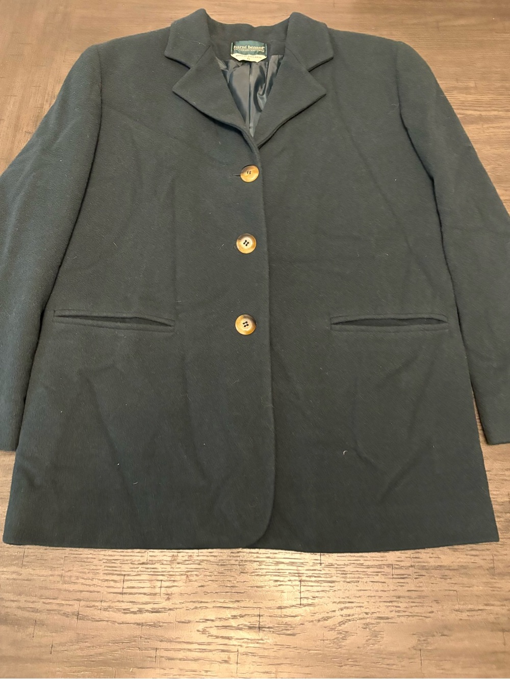 Harve Benard Green Wool Jacket with Buttons